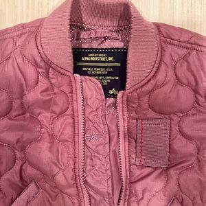 Alpha Industries Toddler Mauve Quilted Puffer Jacket - size 3T.